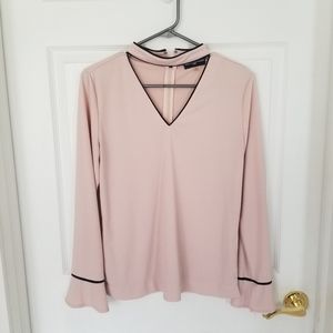 Karl Lagerfeld v neck with collar blouse